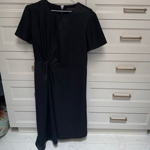 Banana Republic Silky Black Knot Waist Dress, size 8